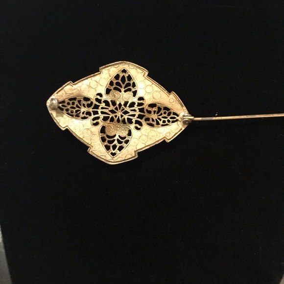 1890’s - 1900’s Ornate Victorian Era Gilt Brooch brass Large Old Clasp Detailed - Picture 8 of 8